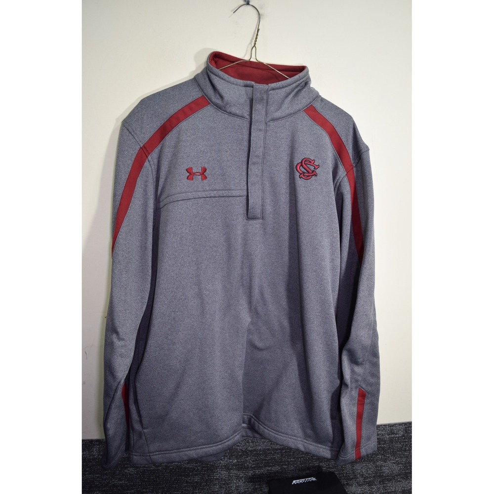 Under Armour South Carolina Gamecocks Mens M Gray 1/4 Zip Sweater Loose Fit